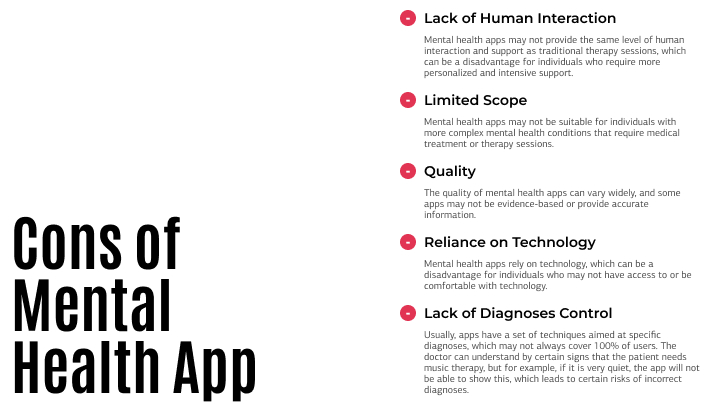 cons of mental health app